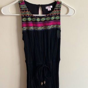 Embroidered Black Maxi Dress
